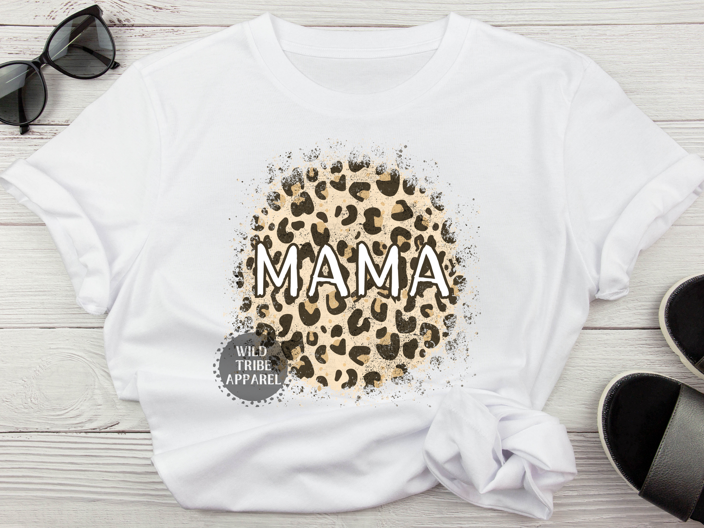 Splattered Leopard Mama Tee