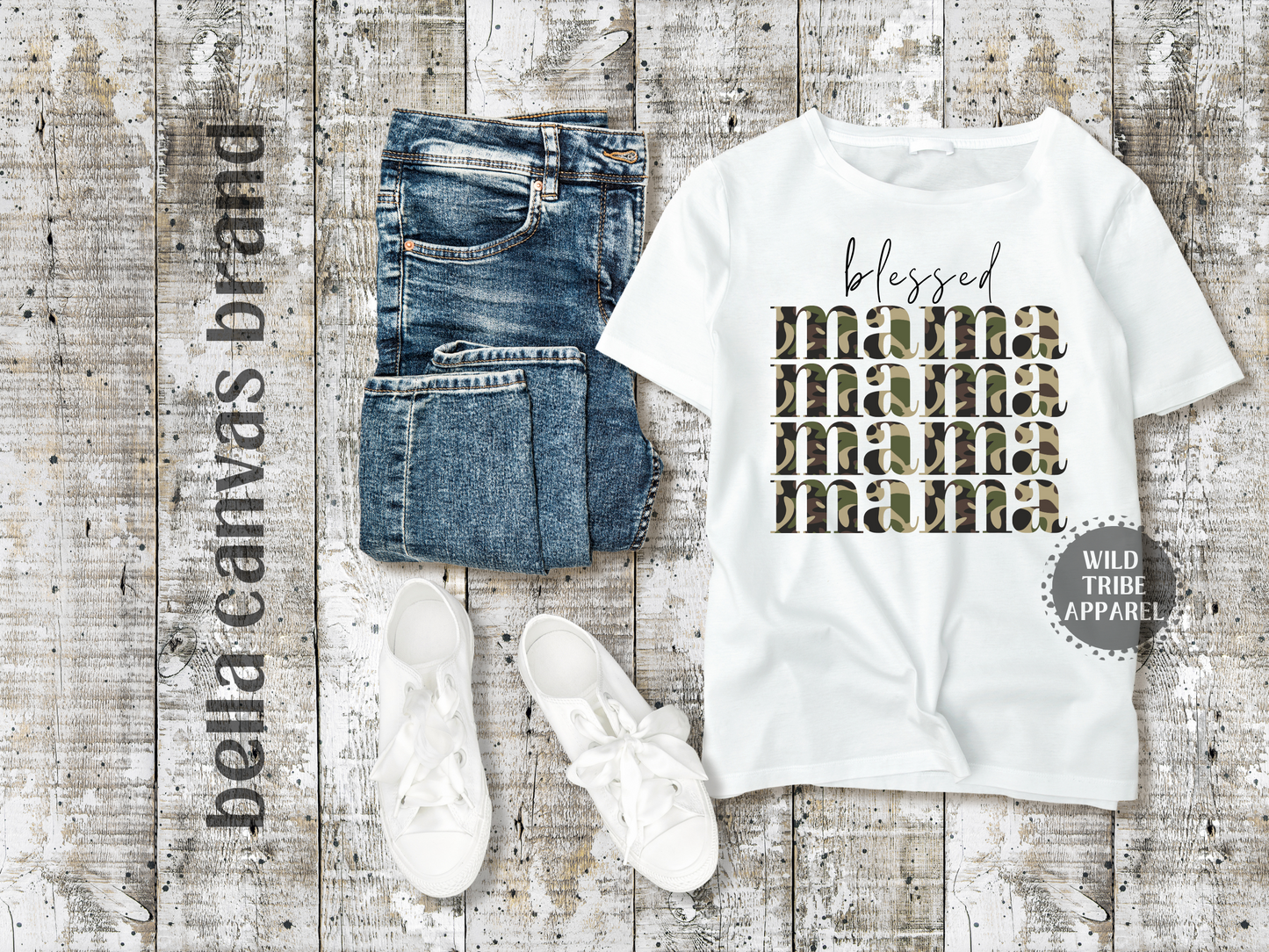Blessed Camo Mama Tee