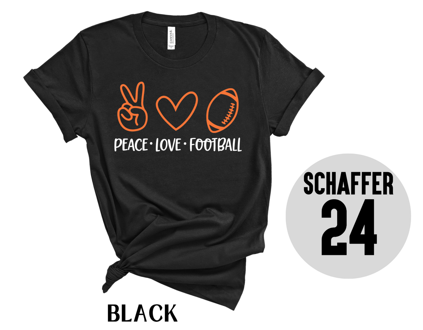 Peace Love Football Tee