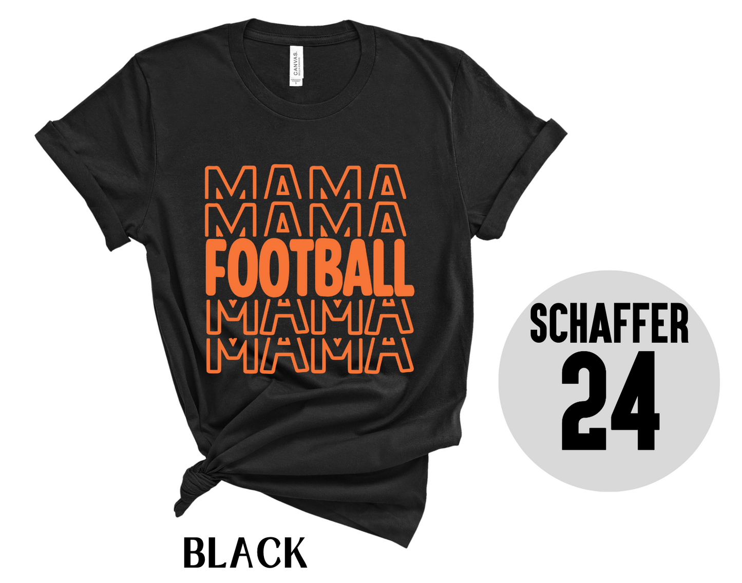 Mama Stacked Football Tee