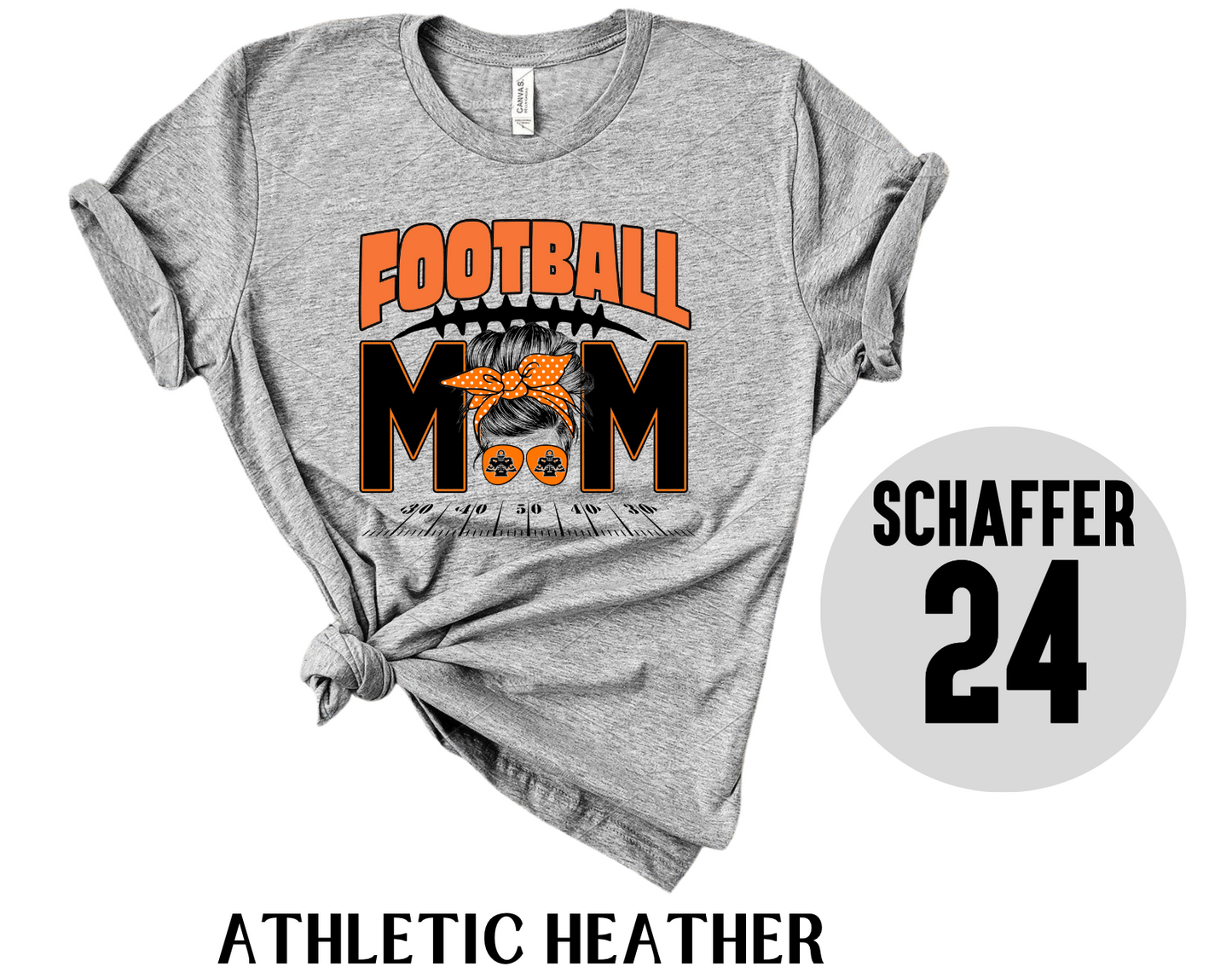 Messy Bun Football Mom Tee