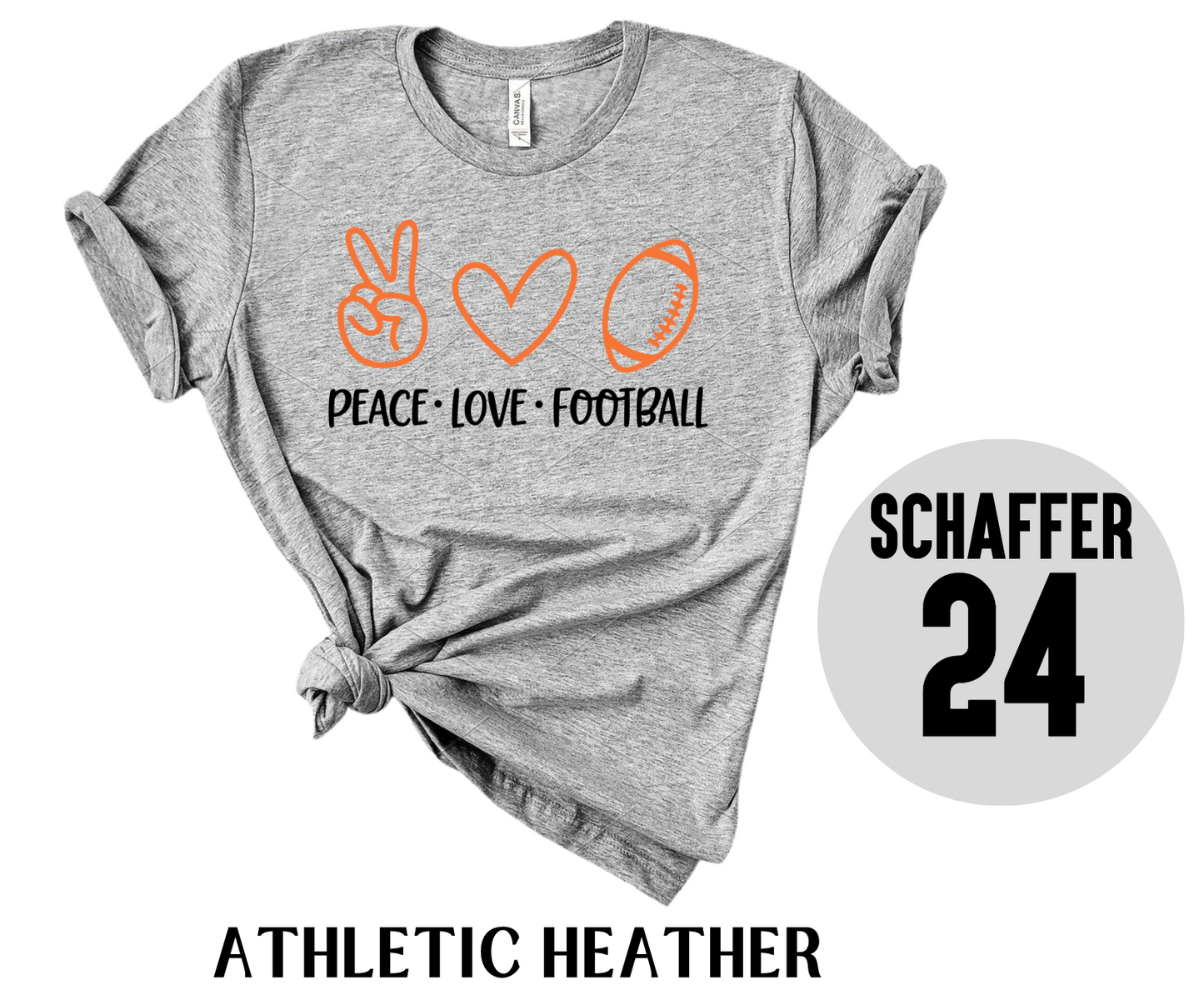 Peace Love Football Tee