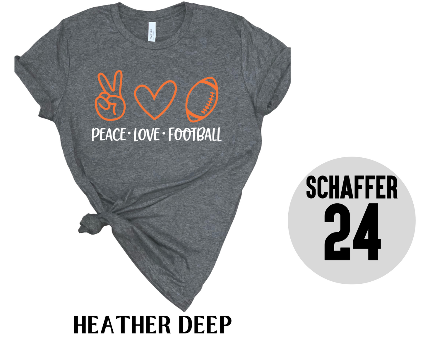Peace Love Football Tee
