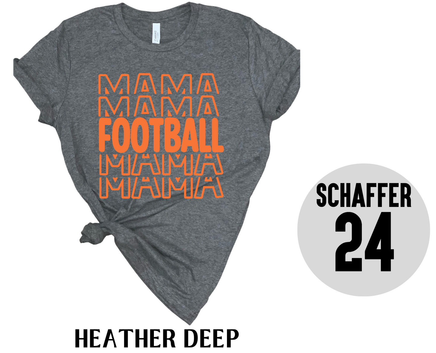Mama Stacked Football Tee