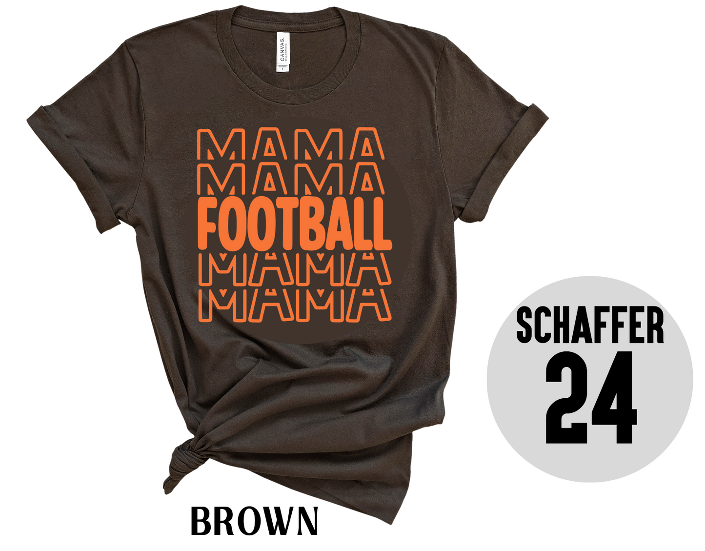 Mama Stacked Football Tee