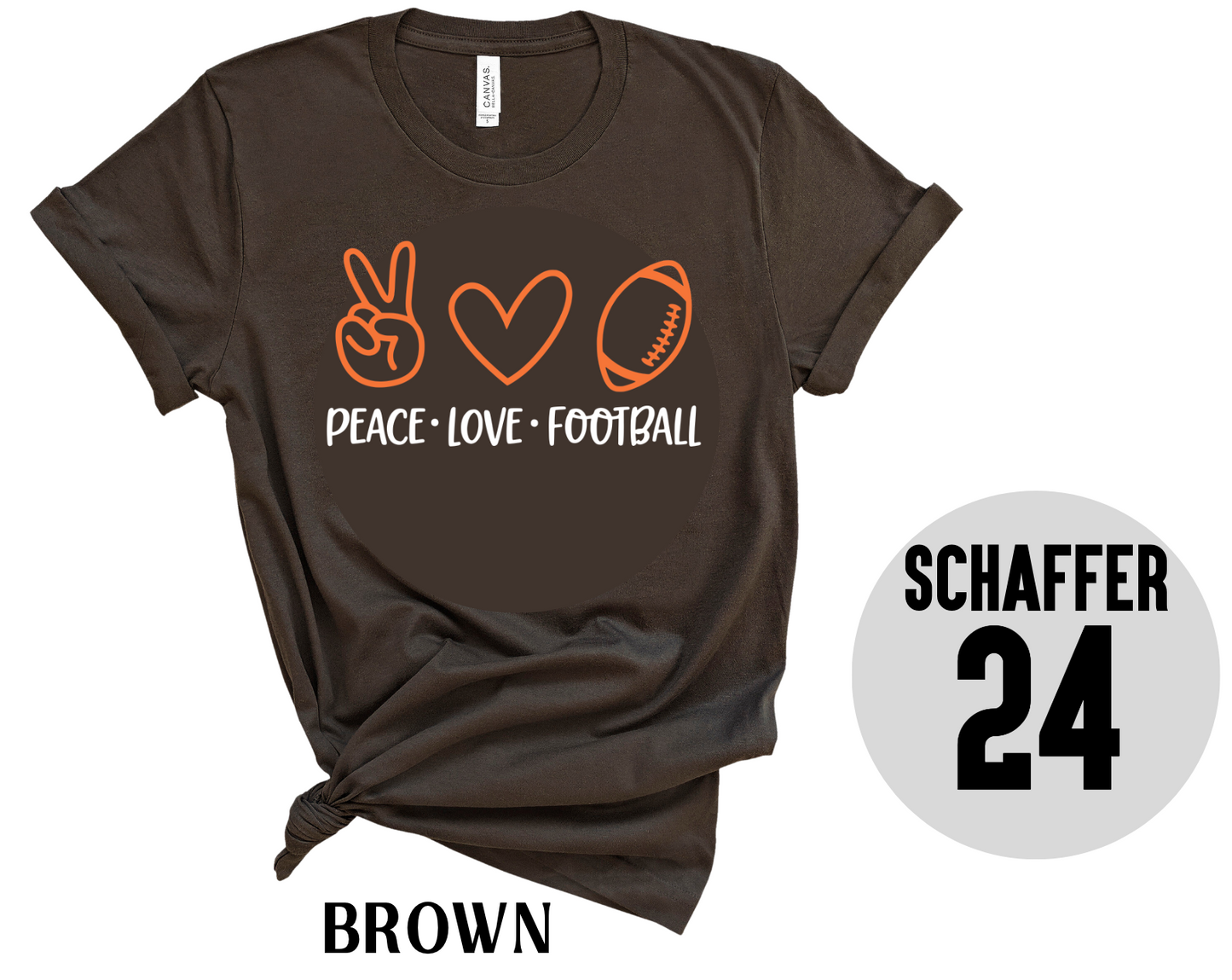Peace Love Football Tee