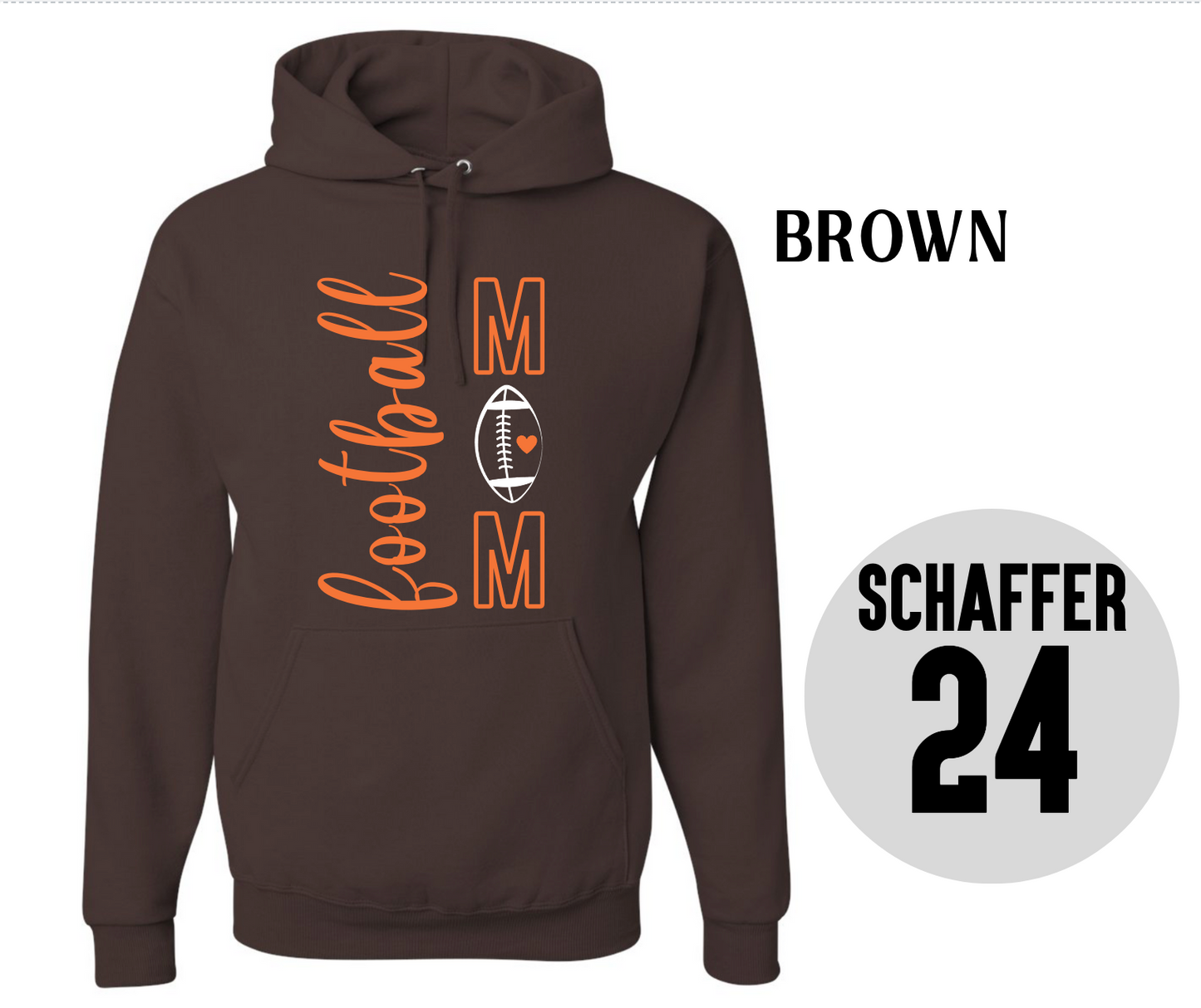 Football Mom Heart Hoodie