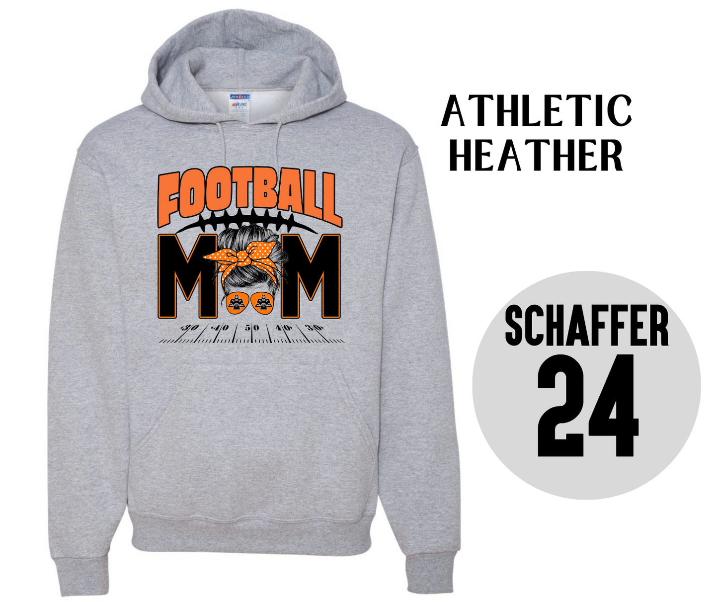 Messy Bun Football Mom Hoodie