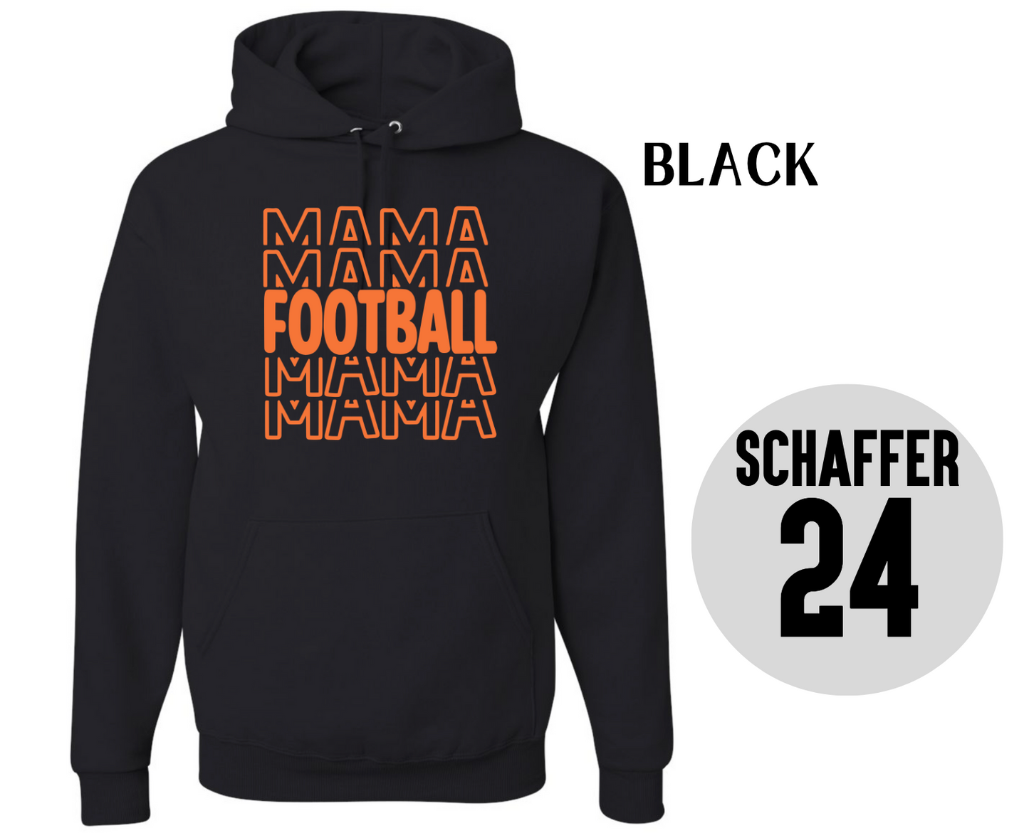 Mama Football Stacked Hoodie
