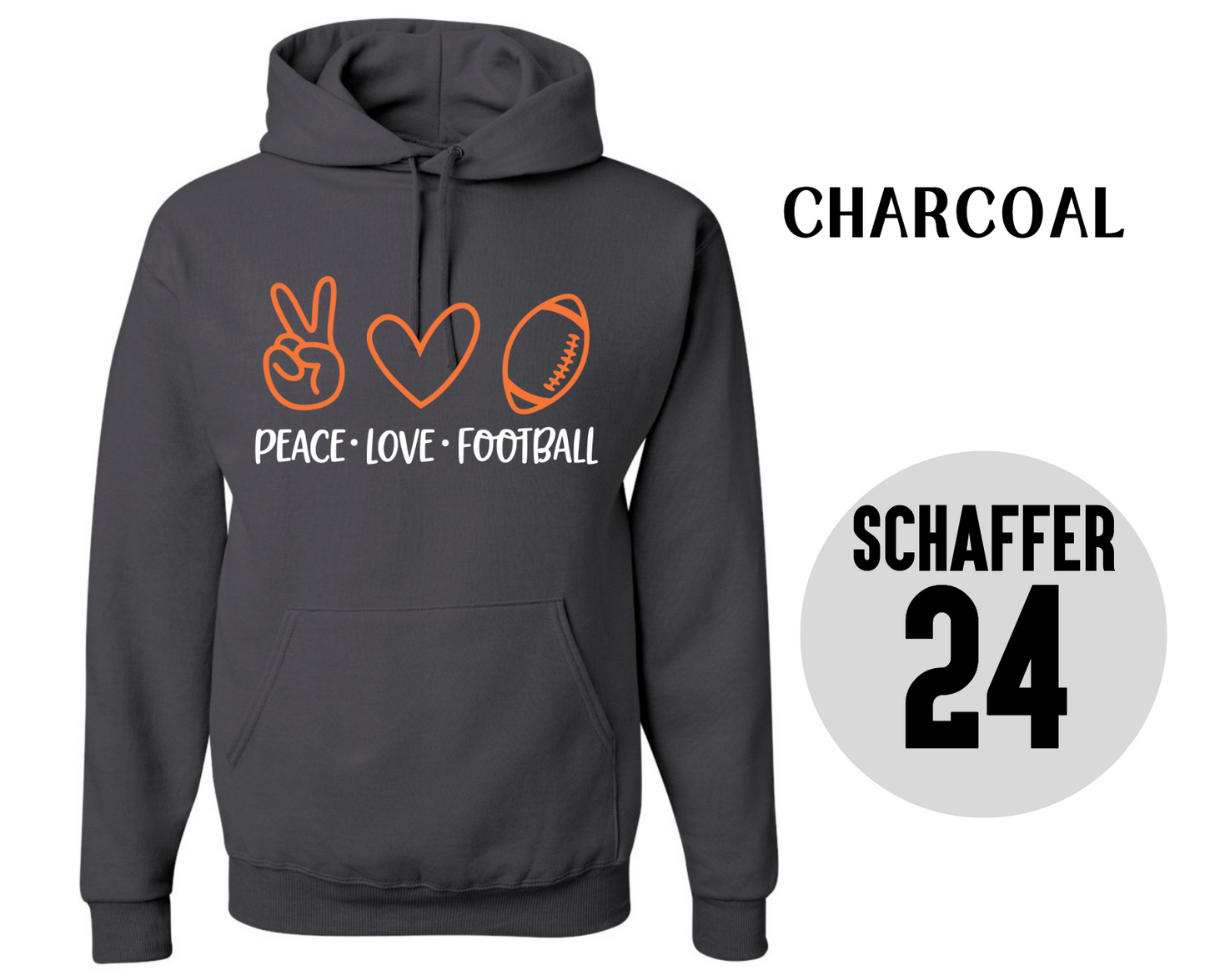 Peace Love Football Hoodie