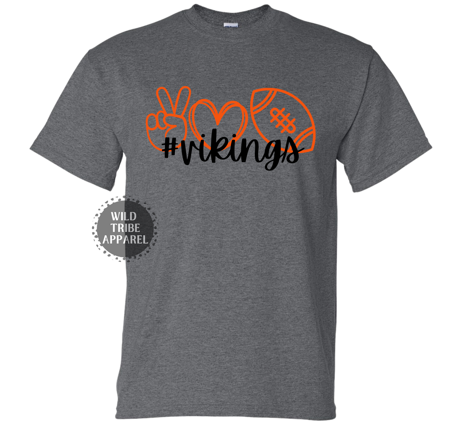 Peace Love Football Vikings Tee