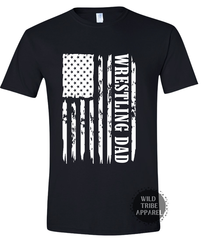 Wrestling Dad Flag Tee
