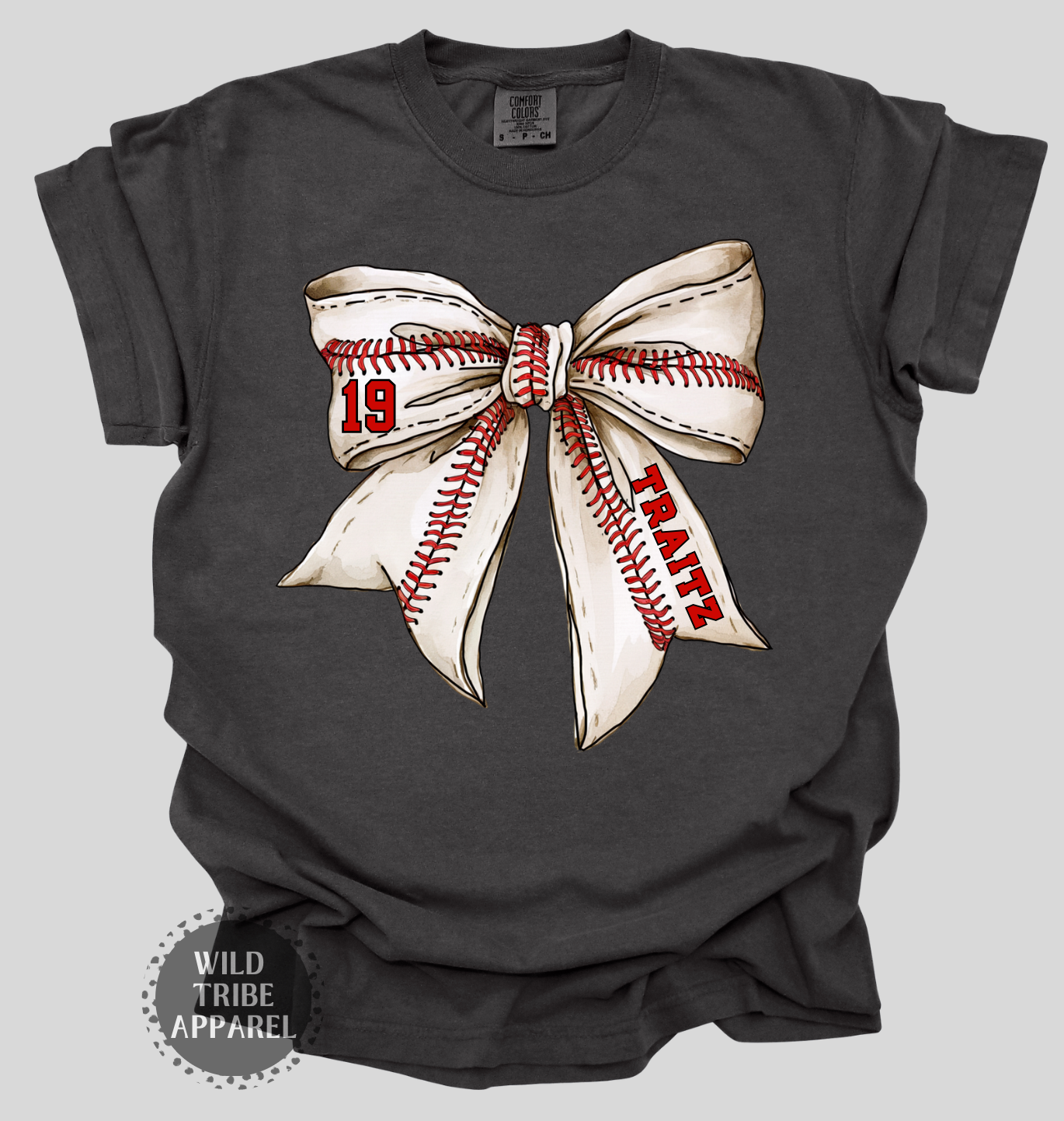 Baseball + Softball Bow Tee | COMFORT COLORS