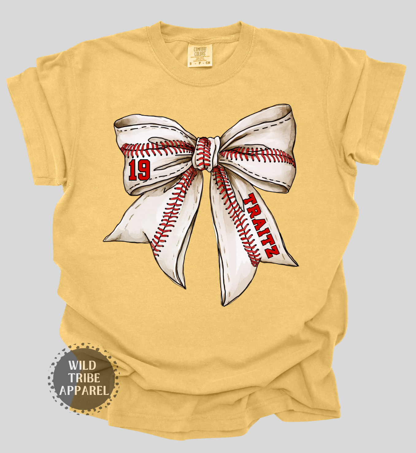 Baseball + Softball Bow Tee | COMFORT COLORS