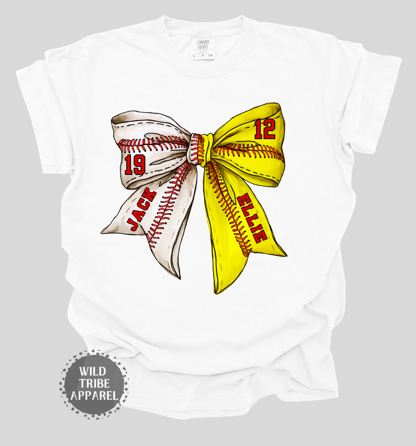 Baseball + Softball Bow Tee | COMFORT COLORS