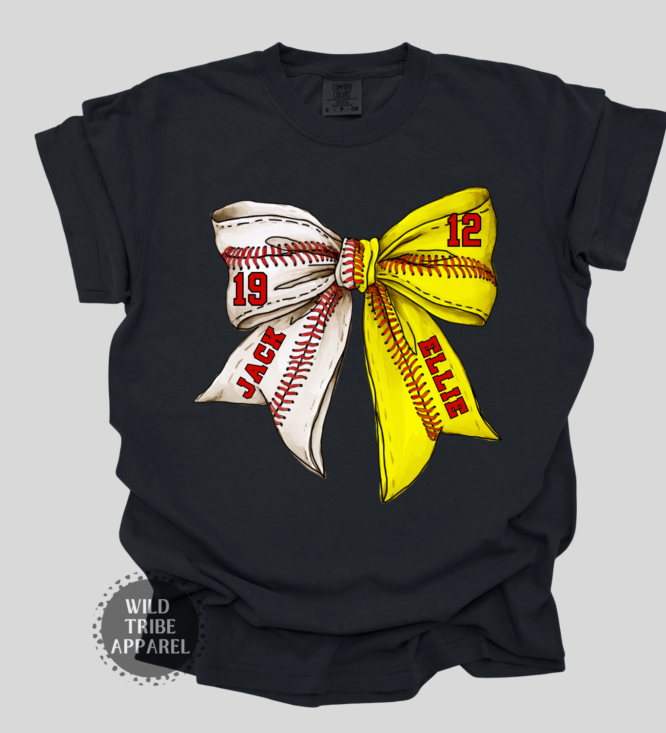 Baseball + Softball Bow Tee | COMFORT COLORS