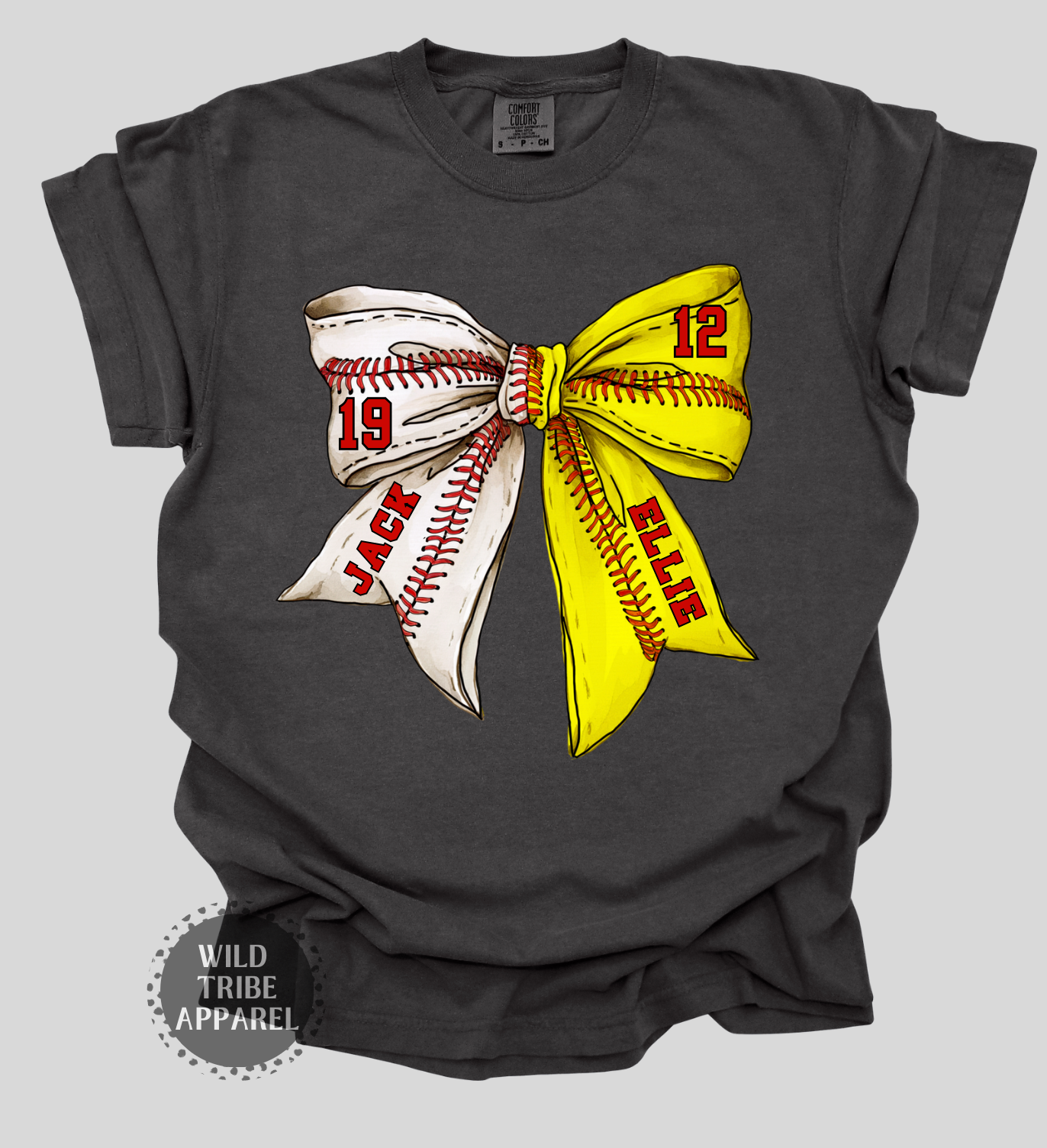 Baseball + Softball Bow Tee | COMFORT COLORS