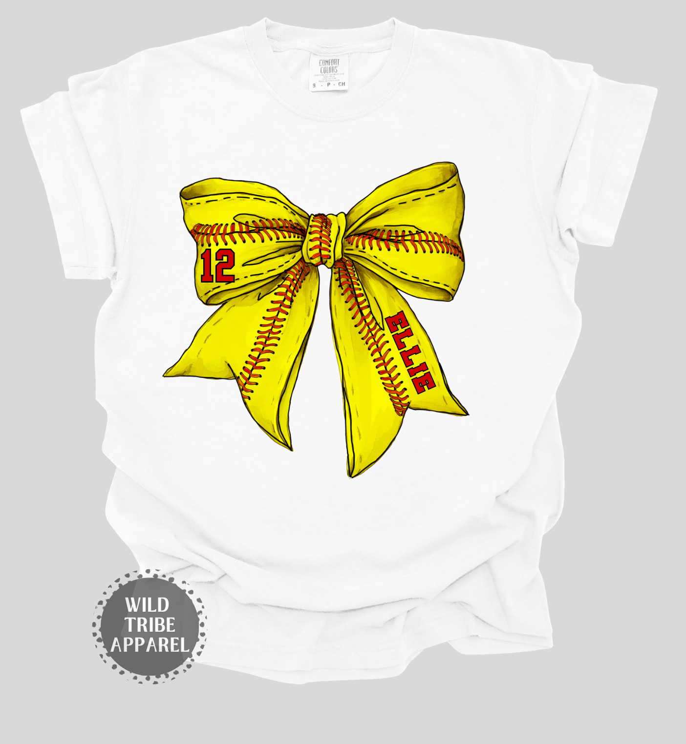 Baseball + Softball Bow Tee | COMFORT COLORS