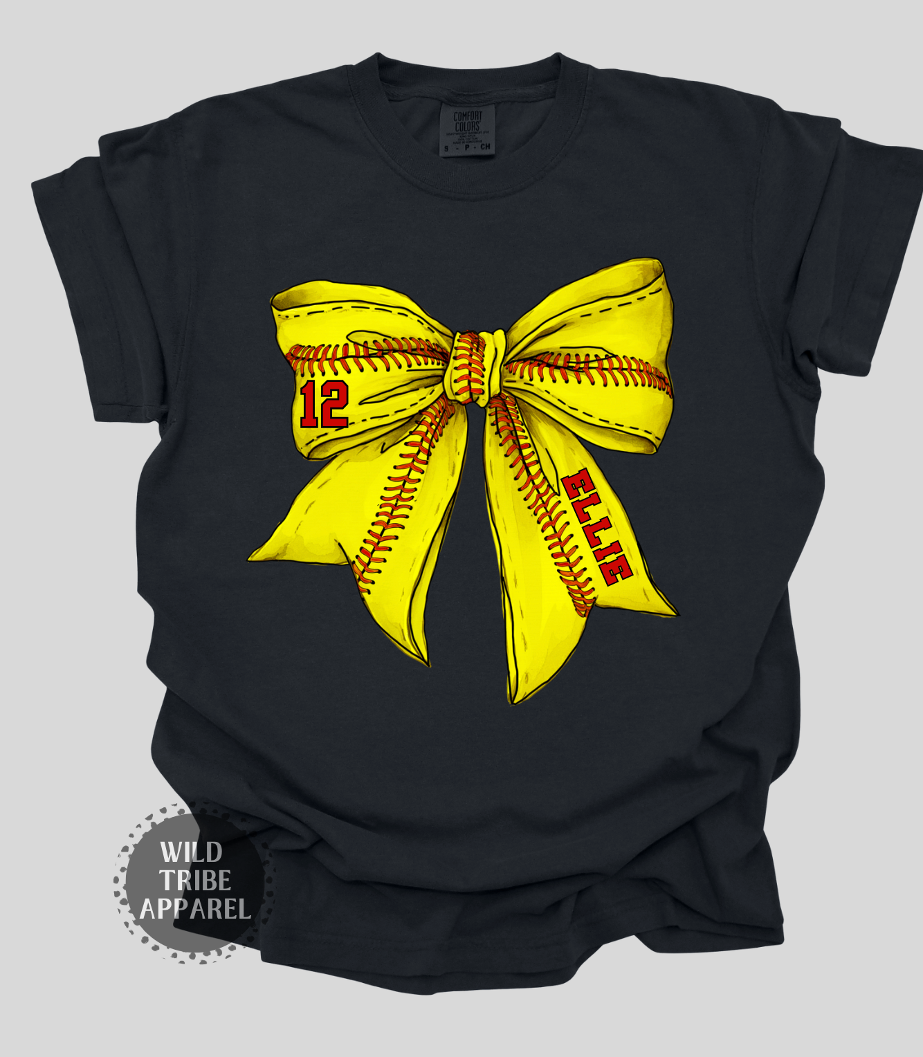 Baseball + Softball Bow Tee | COMFORT COLORS