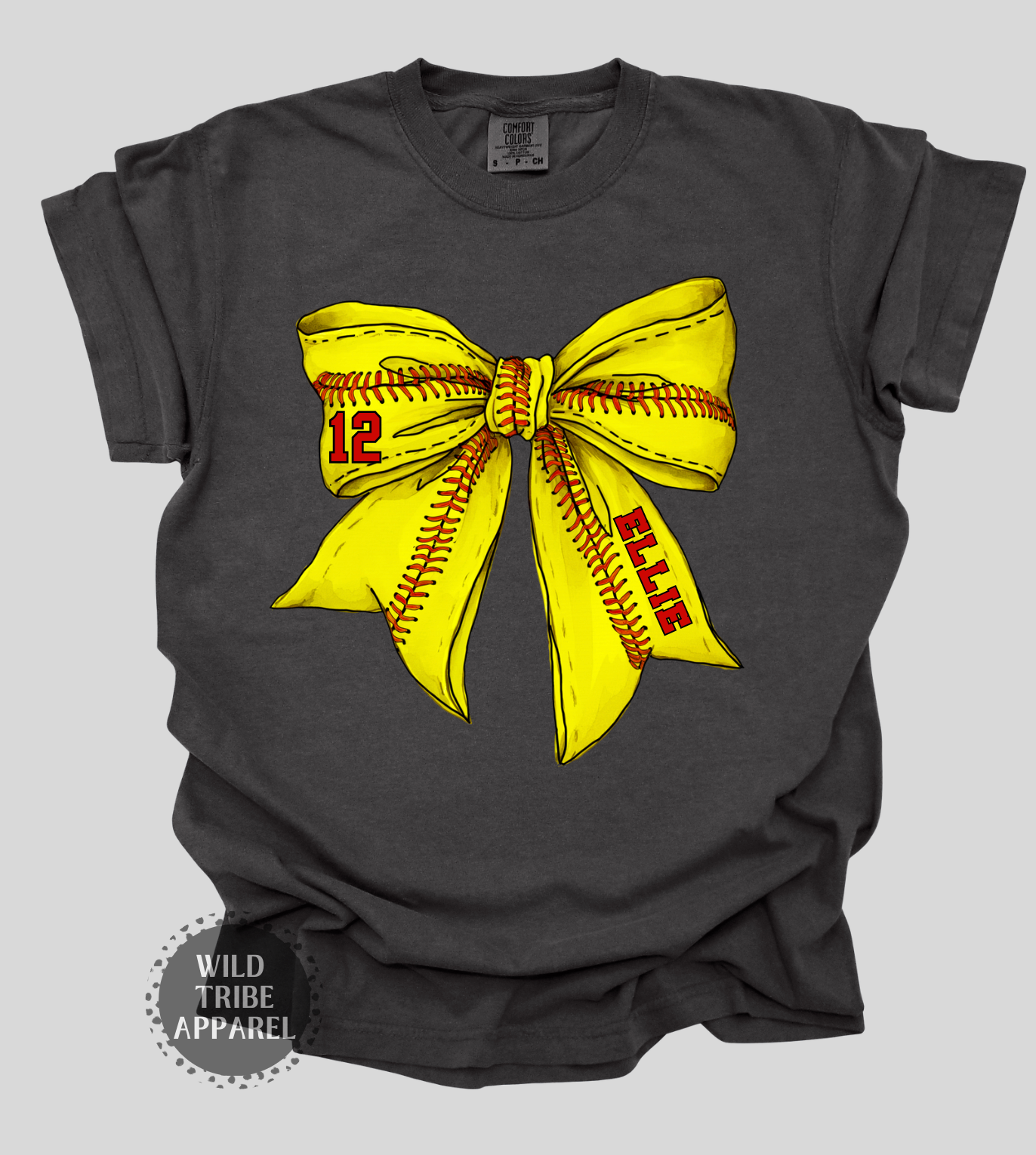 Baseball + Softball Bow Tee | COMFORT COLORS