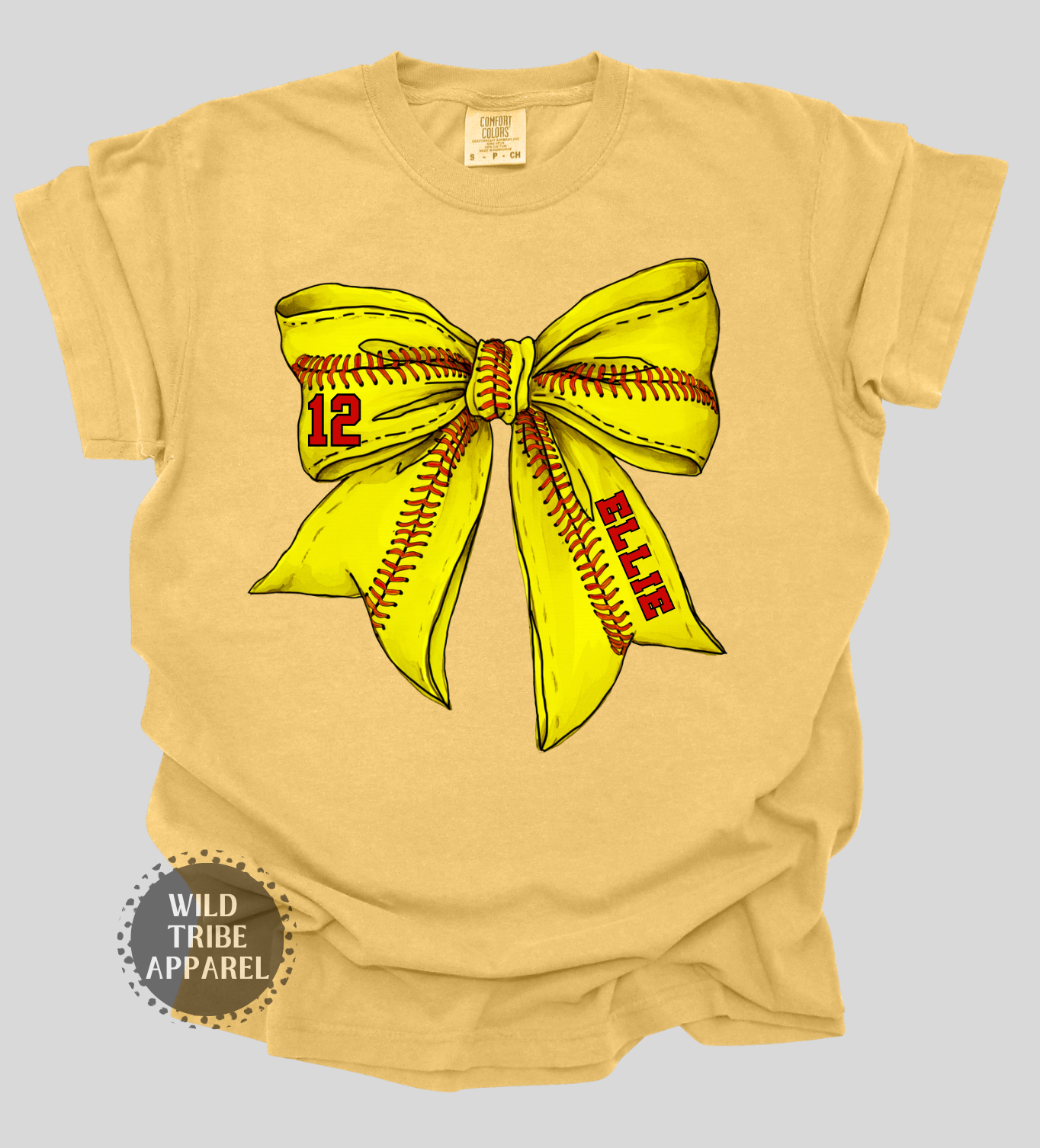 Baseball + Softball Bow Tee | COMFORT COLORS