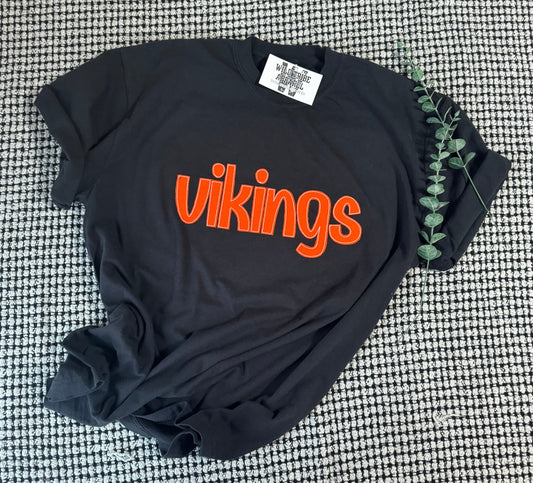 Vikings Embroidered Appliqué Tee with Bean Stitch