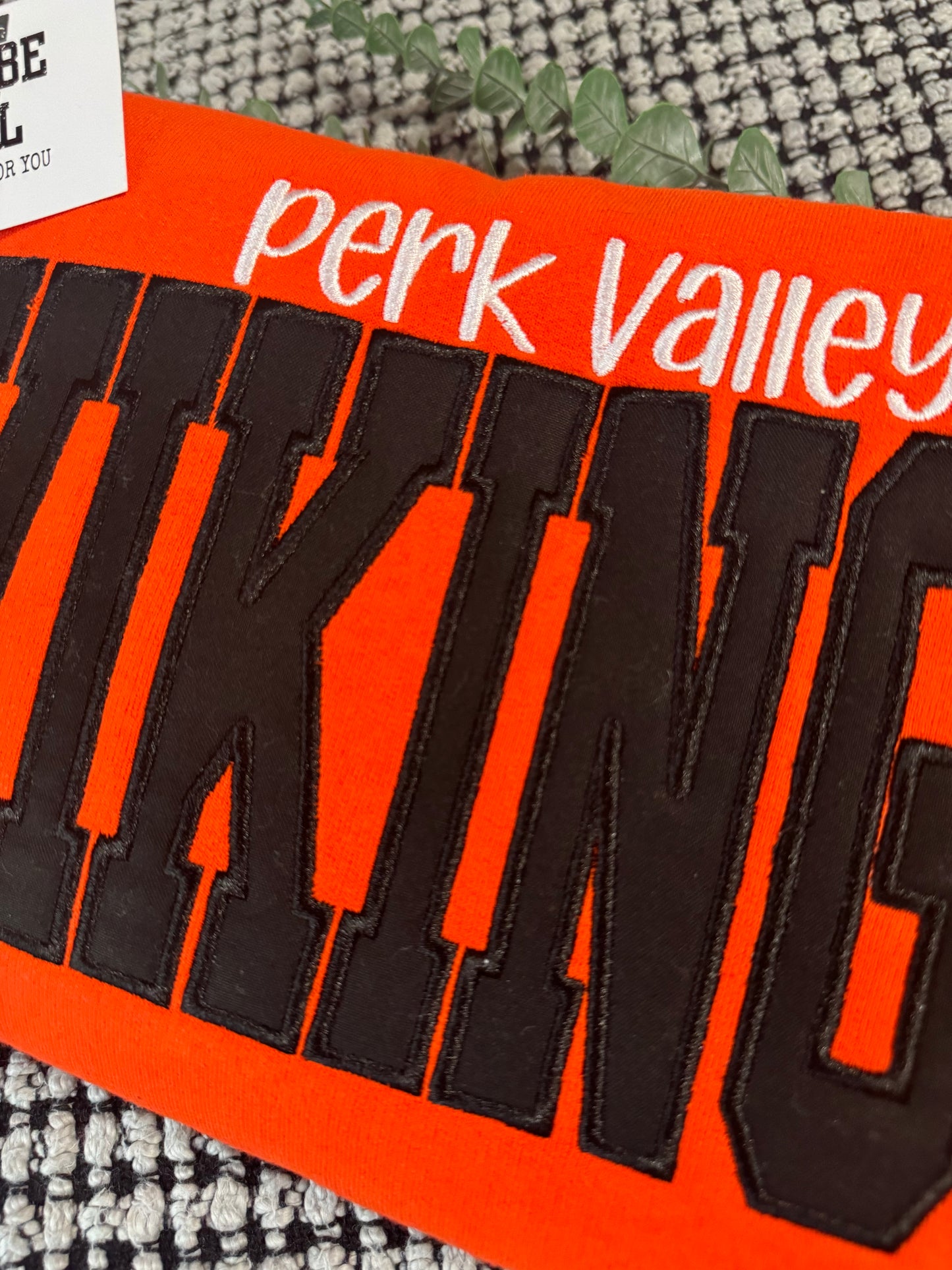 Perk Valley Vikings | Embroidered Applique Crewneck