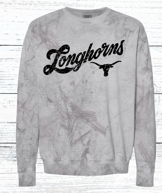 Distressed Longhorns Crewneck