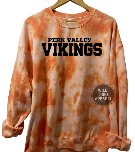 PV Vikings Orange Tie Dye Crewneck