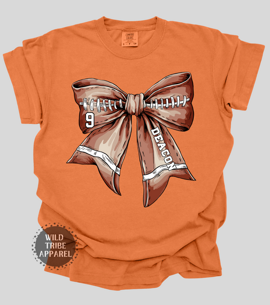 Football Bow Tee | COMFORT COLORS