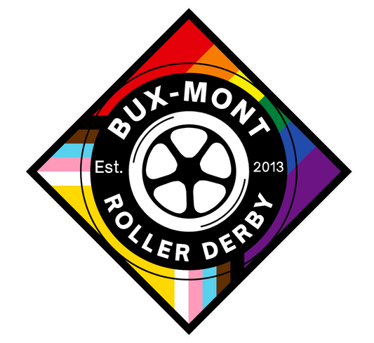 Bux-mont Roller Derby Pride Logo