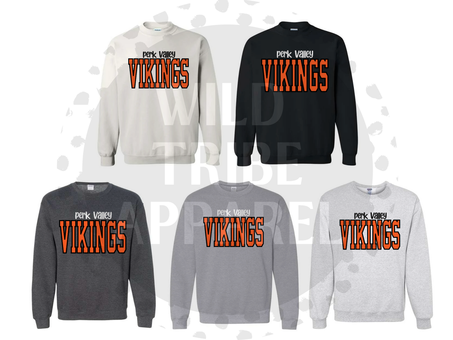 Perk Valley Vikings | Embroidered Applique Crewneck